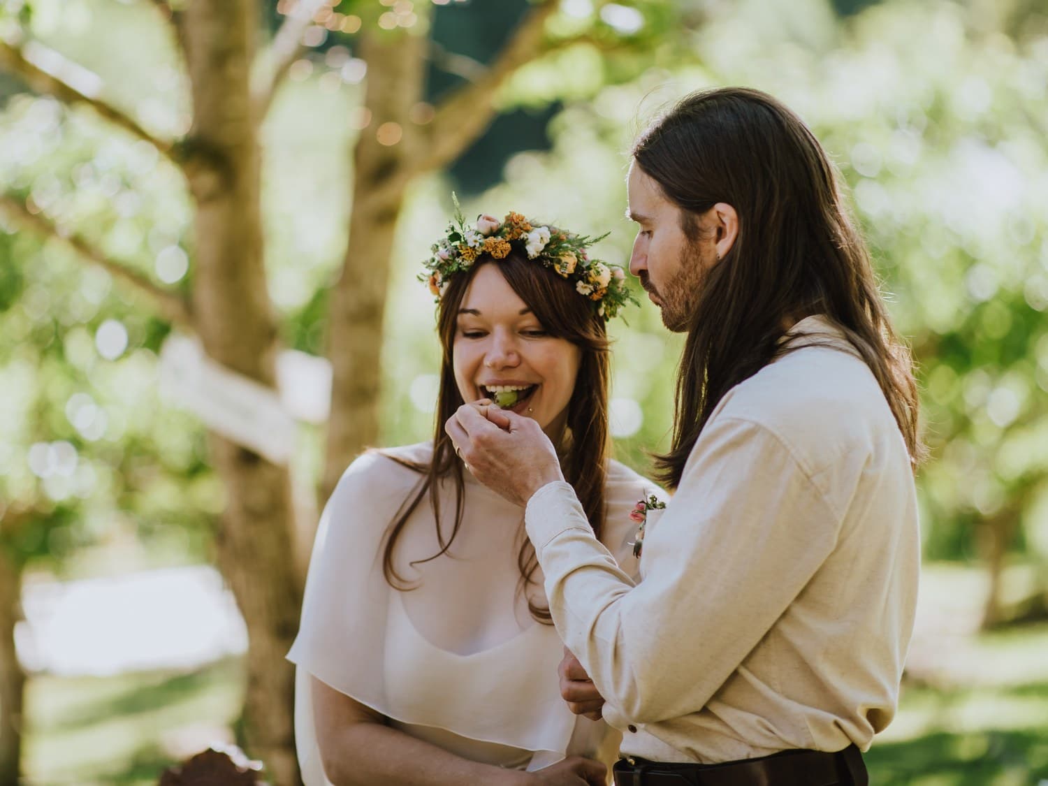 A bride and groom on the day